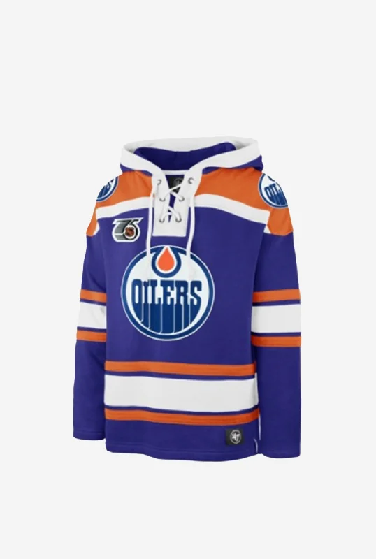 Edmonton Oilers Retro Freeze '47 Lacer Hoodie Hoodie with Lace Feminine Delicate