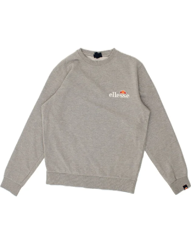 ELLESSE Womens Loose Fit Sweatshirt Jumper UK 12 Medium Grey Cotton Hoodie with High Neck Warm Protective ELLESSE Womens Loose Fit Sweatshirt Jumper UK 12 Medium Grey Cotton Hoodie with High Neck Warm Protective