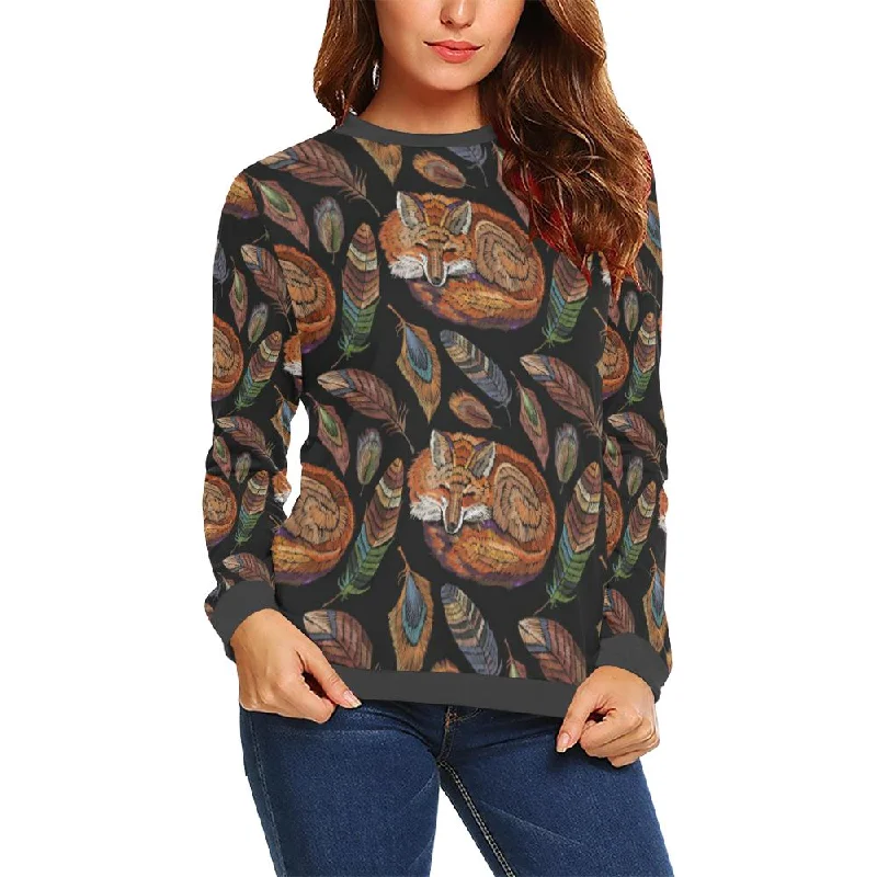 Fox Feather Pattern Print Women's Sweatshirt Hooded Sweatshirt Casual Wear Street Style Fox Feather Pattern Print Women's Sweatshirt Hooded Sweatshirt Casual Wear Street Style