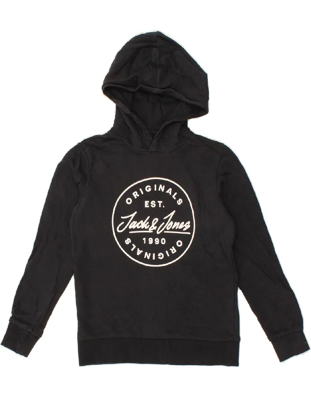 JACK & JONES Boys Graphic Hoodie Jumper 9-10 Years Black Cotton Graphic Hoodie Design Print JACK & JONES Boys Graphic Hoodie Jumper 9-10 Years Black Cotton Graphic Hoodie Design Print