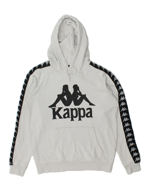 KAPPA Womens Oversized Graphic Hoodie Jumper UK 10 Small White Cotton Hoodie with Cropped Fit Short Trendy KAPPA Womens Oversized Graphic Hoodie Jumper UK 10 Small White Cotton Hoodie with Cropped Fit Short Trendy
