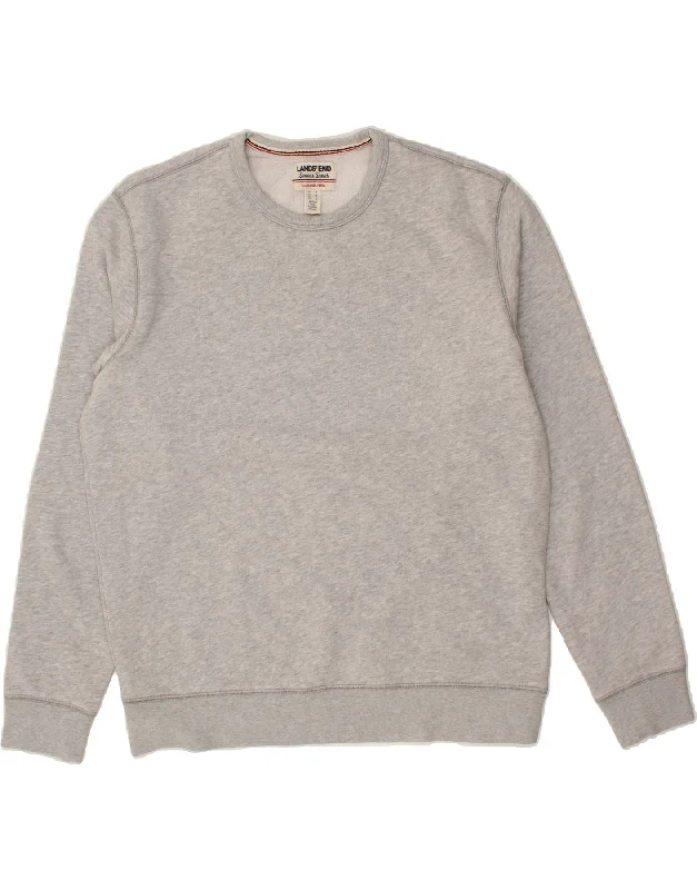 LANDS END Mens Sweatshirt Jumper Medium Grey Cotton Hoodie with Raglan Sleeves Sporty Comfortable LANDS END Mens Sweatshirt Jumper Medium Grey Cotton Hoodie with Raglan Sleeves Sporty Comfortable