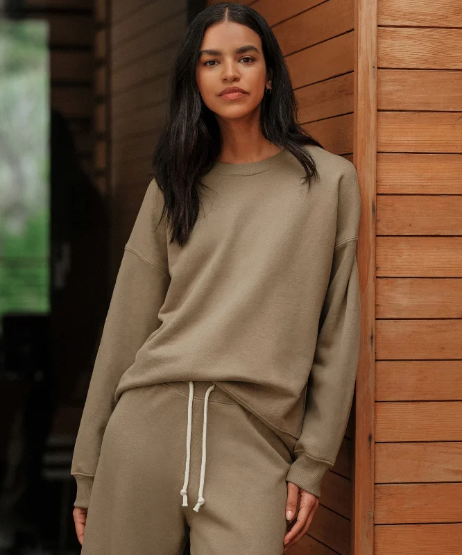 Marina Sweatshirt Hoodie with Button Placket Classic Preppy