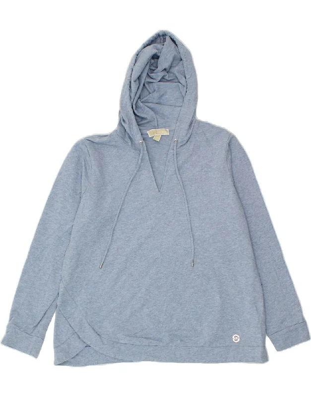 MICHAEL KORS Womens Hoodie Jumper UK 18 XL Blue Cotton Hoodie with Sequins Glamorous Eye-catching MICHAEL KORS Womens Hoodie Jumper UK 18 XL Blue Cotton Hoodie with Sequins Glamorous Eye-catching