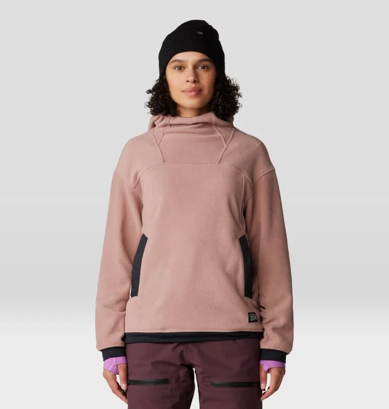 Women's Powder Maven Fleece Pullover Hoodie - Smoky Quartz Hoodie with Logo Branding Identity Women's Powder Maven Fleece Pullover Hoodie - Smoky Quartz Hoodie with Logo Branding Identity