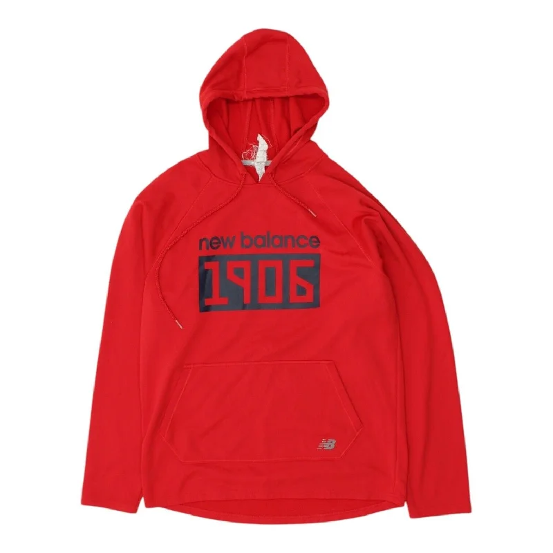 New Balance Mens Red Pullover Hoodie | Sportswear Designer Jumper Hoody VTG Hoodie with Elastic Cuffs Stretchable Comfortable New Balance Mens Red Pullover Hoodie | Sportswear Designer Jumper Hoody VTG Hoodie with Elastic Cuffs Stretchable Comfortable