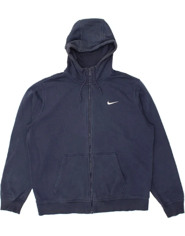 NIKE Mens Zip Hoodie Sweater XL Navy Blue Cotton Hoodie with Elastic Waist Stretchable Comfortable NIKE Mens Zip Hoodie Sweater XL Navy Blue Cotton Hoodie with Elastic Waist Stretchable Comfortable