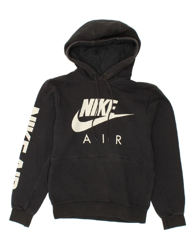 NIKE Womens Graphic Oversized Hoodie Jumper UK 6 XS Black Cotton Hoodie with Cropped Fit Short Trendy NIKE Womens Graphic Oversized Hoodie Jumper UK 6 XS Black Cotton Hoodie with Cropped Fit Short Trendy