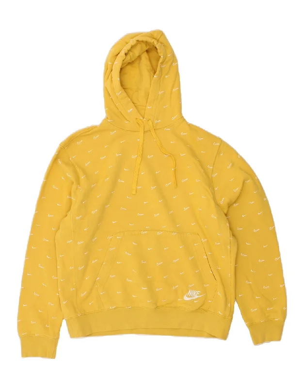 NIKE Womens Hoodie Jumper UK 14 Medium Yellow Cotton Hoodie with Lining Warm Insulated NIKE Womens Hoodie Jumper UK 14 Medium Yellow Cotton Hoodie with Lining Warm Insulated