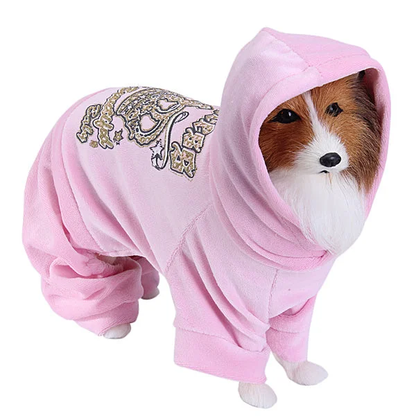 Maxbell Maxbell Pet Dog Hoodie Autumn Coat Velour Jumpsuit Clothes Apparel Pink (S) Hoodie with Side Slits Relaxed Casual Maxbell Maxbell Pet Dog Hoodie Autumn Coat Velour Jumpsuit Clothes Apparel Pink (S) Hoodie with Side Slits Relaxed Casual