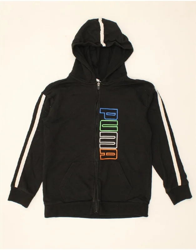 PUMA Boys Graphic Zip Hoodie Sweater 14-15 Years Large Black Cotton Hoodie with Tie-Dye Psychedelic Retro PUMA Boys Graphic Zip Hoodie Sweater 14-15 Years Large Black Cotton Hoodie with Tie-Dye Psychedelic Retro