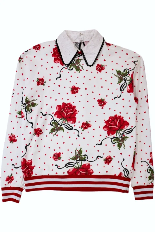 Rodarte - Rose Sweatshirt Hoodie with Velcro Closure Adjustable Secure