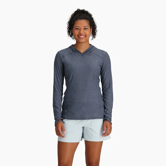 Women's Amp Lite Hoodie - Navy Heather Hoodie with Hem Embroidery Detailed Premium
