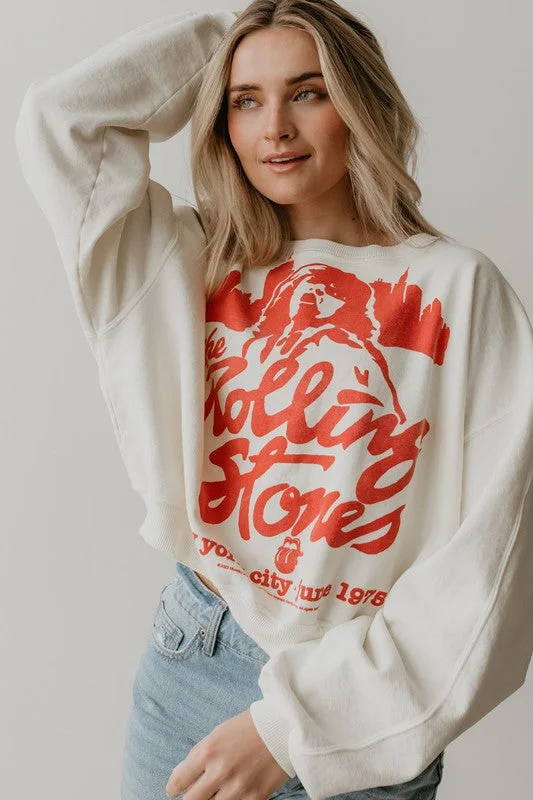 The Rolling Stones, New York City Sweatshirt Hoodie with Elastic Cuffs Stretchable Comfortable The Rolling Stones, New York City Sweatshirt Hoodie with Elastic Cuffs Stretchable Comfortable