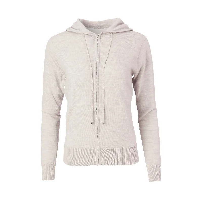 THE WOMEN'S CHITOWN MERINO FULL ZIP HOODIE - IS75708FZW Hoodie with Bell Sleeves Flared Feminine THE WOMEN'S CHITOWN MERINO FULL ZIP HOODIE - IS75708FZW Hoodie with Bell Sleeves Flared Feminine