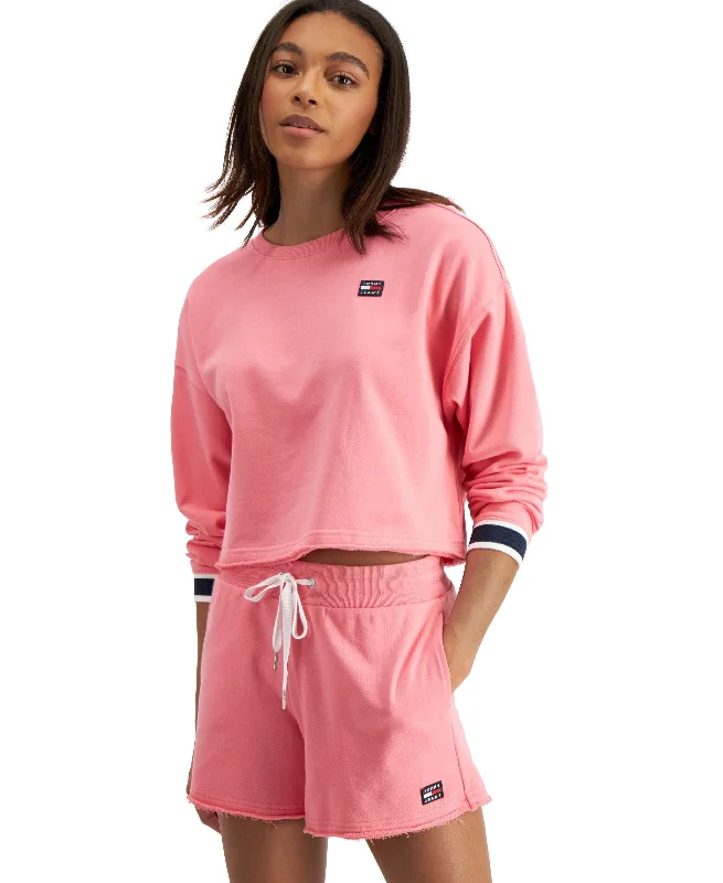 Tommy Jeans Oversized Cropped Sweatshirt Hoodie with Print Artistic Unique