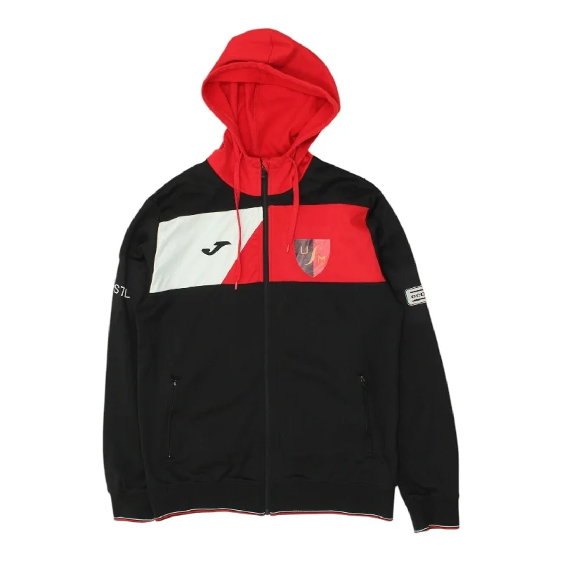 U.S.D Marosticense Mens Black Red Joma Full Zip Hoodie | Football Sportswear VTG Hoodie with V-Neck Classic Versatile U.S.D Marosticense Mens Black Red Joma Full Zip Hoodie | Football Sportswear VTG Hoodie with V-Neck Classic Versatile