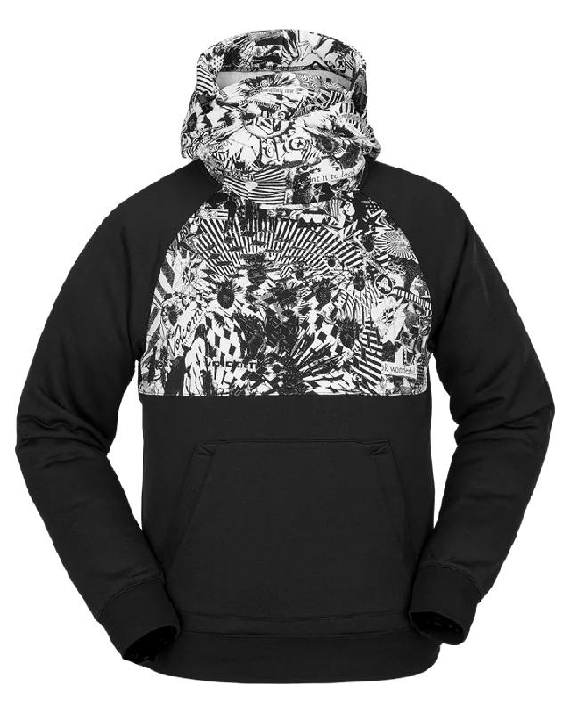 Volcom Hydro Riding Hoodie - Black White Hoodie with Typography Text Message