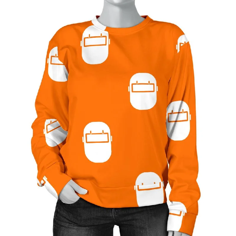 Welder Mask Pattern Print Women's Sweatshirt Hoodie with Mesh Breathable Sporty