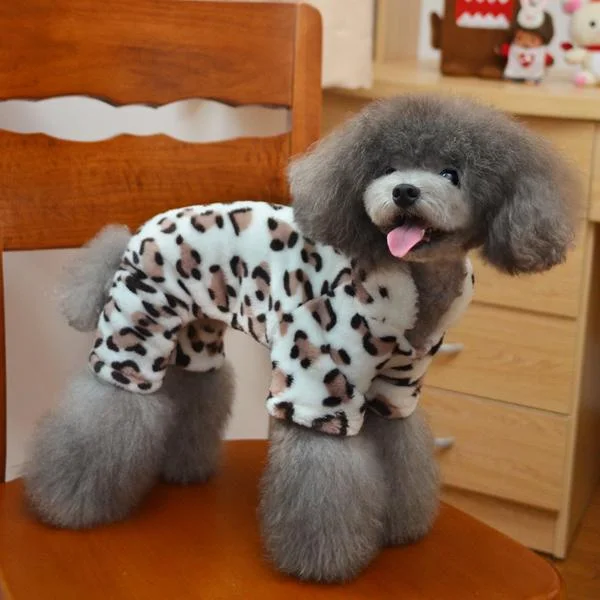 Maxbell Maxbell White with Chocolate Leopard Hooded Jumpsuit for Pet Dog - XL Hoodie with Turtle Neck Cozy Winter Maxbell Maxbell White with Chocolate Leopard Hooded Jumpsuit for Pet Dog - XL Hoodie with Turtle Neck Cozy Winter