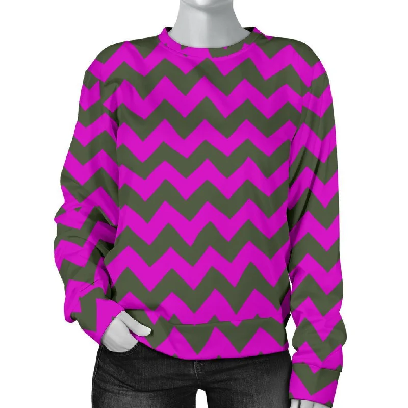 Zig Zag Purple Pattern Print Women's Sweatshirt Hooded Sweatshirt Casual Wear Street Style Zig Zag Purple Pattern Print Women's Sweatshirt Hooded Sweatshirt Casual Wear Street Style