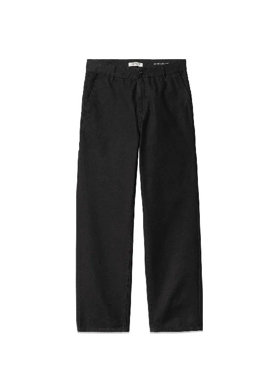 W Pierce Pant Straight - Black Rinsed Stylish Slim Trousers