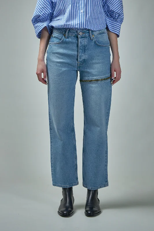 Navy Pant Denim Chic Faux Leather Pants
