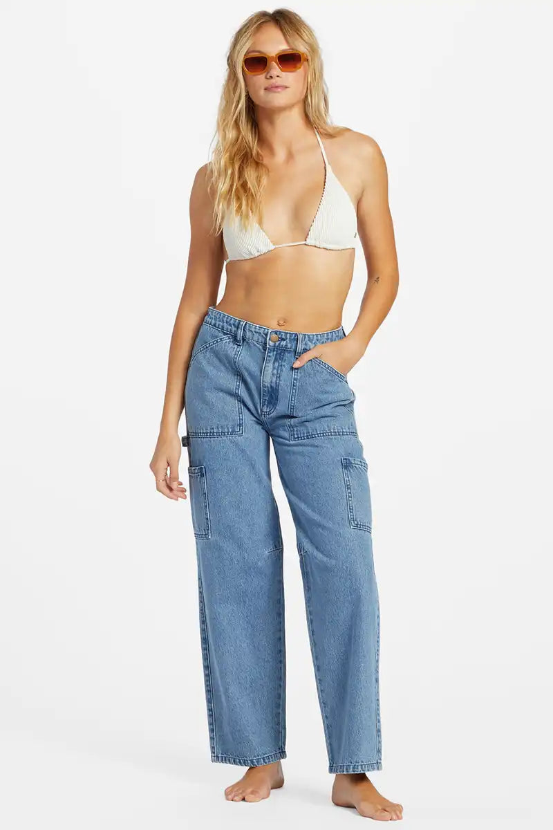 Billabong Leia Denim Pant Cozy Fitted Pants