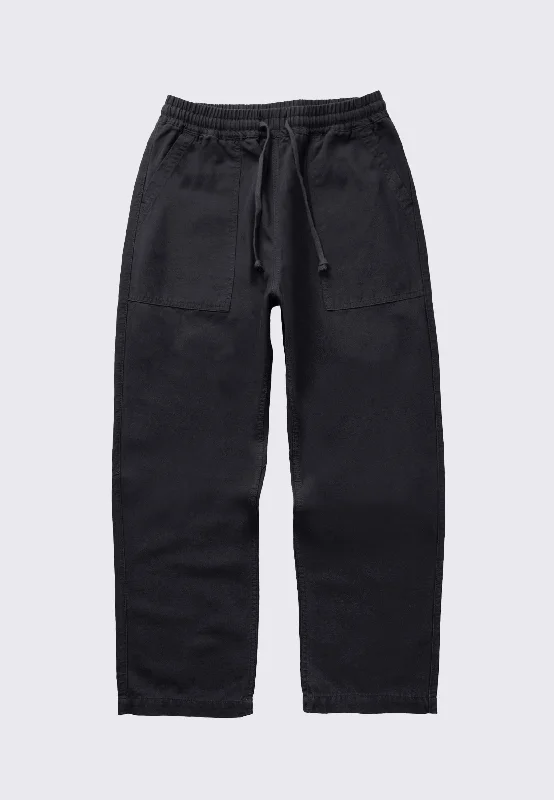 Canvas Chef Pant - Black Comfortable Pleated Pants
