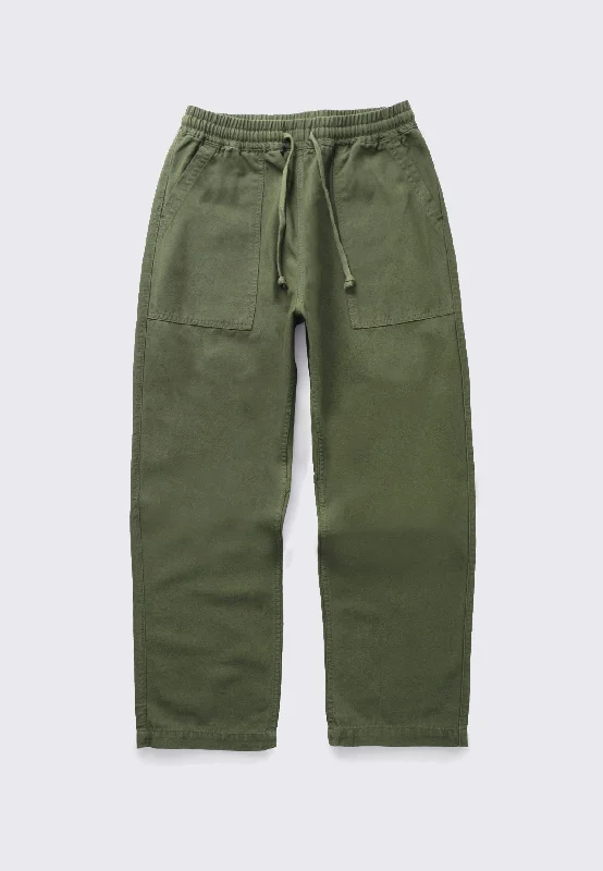Canvas Chef Pant - Olive Chic Capri Pants