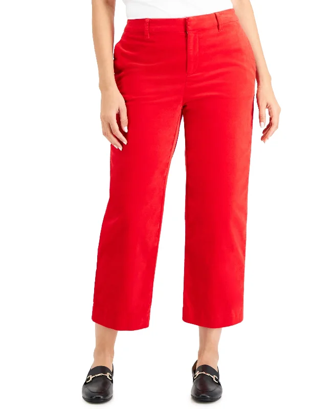 Charter Club Velveteen Ankle Pants Fashionable Button-Up Pants