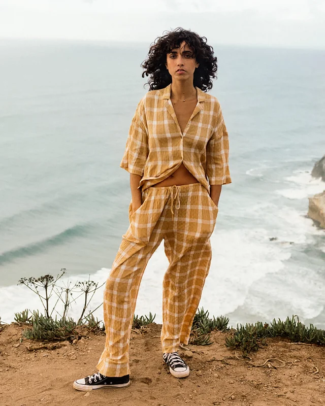 Plaid Out Elastic Waist Pants - Hemp 2 Trendy Palazzo Pants