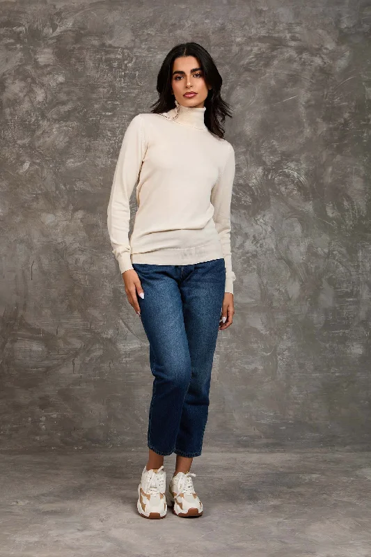 Women Mom Fit Denim Pant Soft Wool Pants