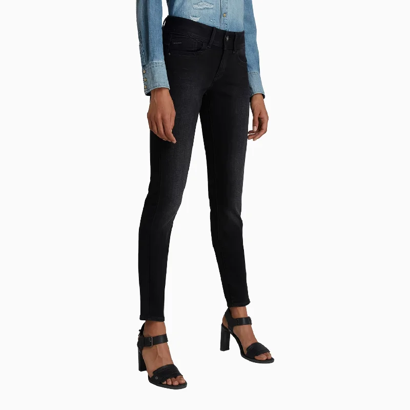 Women's Mid Lynn Skinny Denim Pant Comfy Cargo Trousers