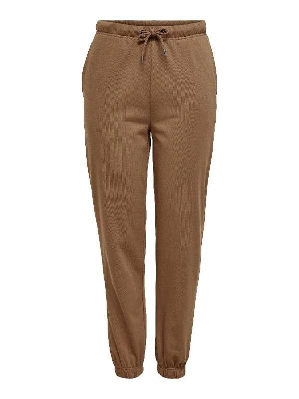 Jacqueline De Yong IVY/GIANNA Sweat Pants -BROWN Comfy Athletic Pants