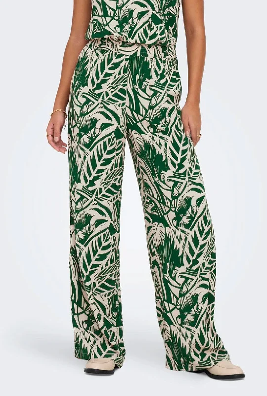 JDY NILE AOP HW WIDE PANT Stylish Slim Trousers