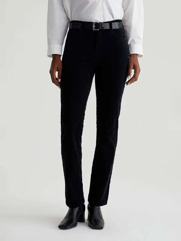 Mari Mid Rise Corduroy Pant - Super Black High-Waist Jogger Pants