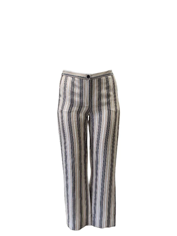 Marina Rinaldi Women's Beige Rendita Straight Leg Pants NWT Stylish Elastic Waist Pants