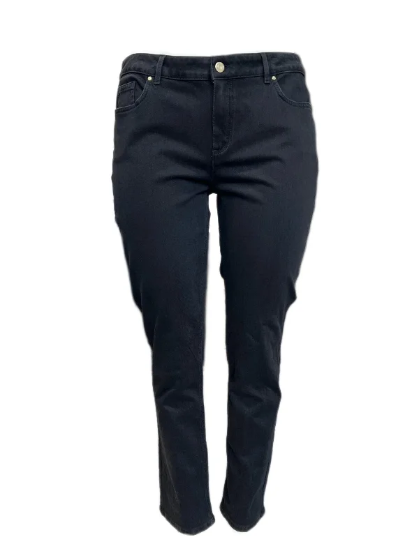 Marina Rinaldi Women's Black Incontro Mid Rise Denim Pants NWT Fashionable Work Pants