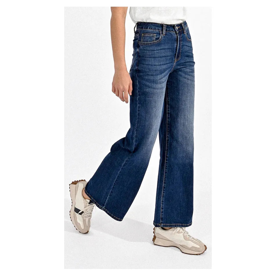Molly Bracken Jamie Wide Leg Brut Denim Pant Slim Fit Casual Pants