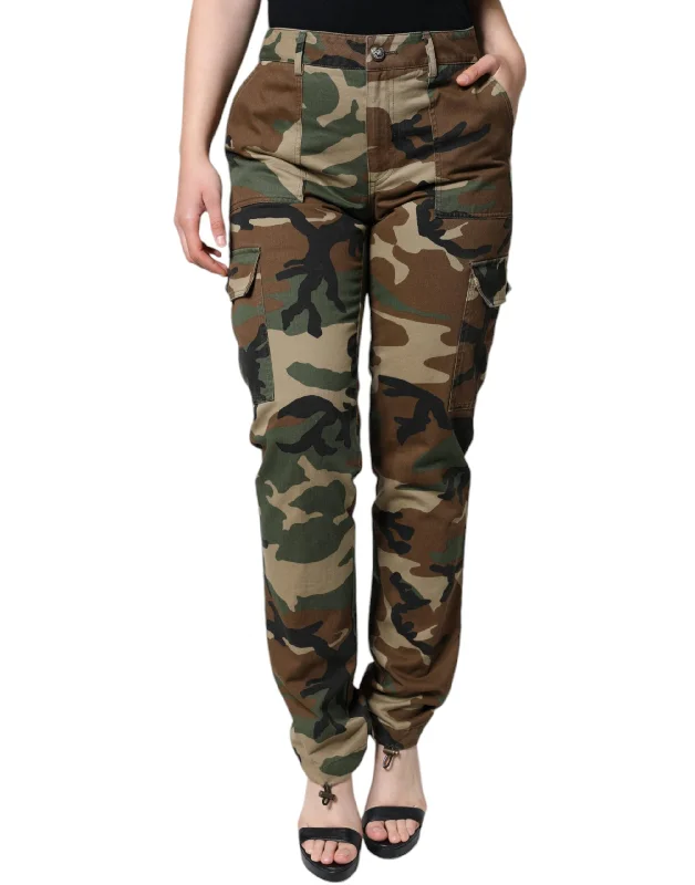 Multicolor Camouflage Cargo Pants Soft Stretch Leggings