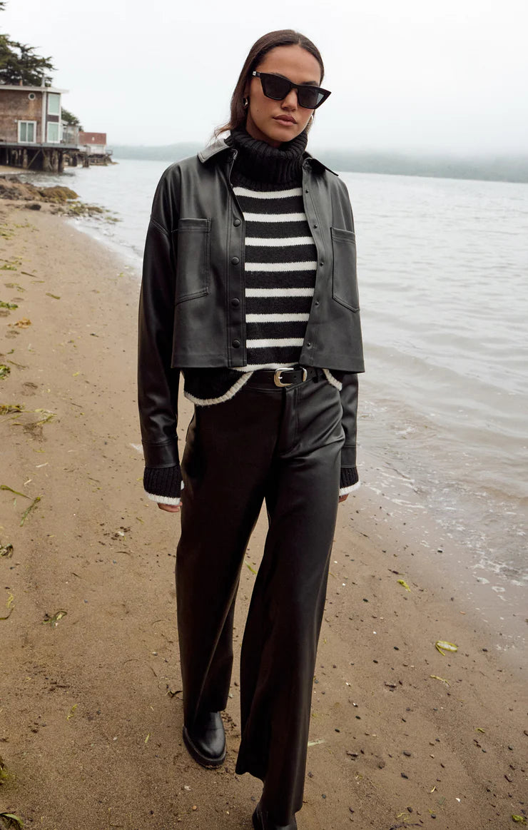Z Supply Rilynn Faux Leather Pant Classic Straight Pants