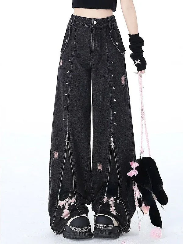 Pastel Gothic Womens Pants Formal Stretch Pants