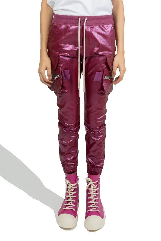 Rick Owens Women Denim Pants Mastodon Fuchsia Trendy Printed Pants