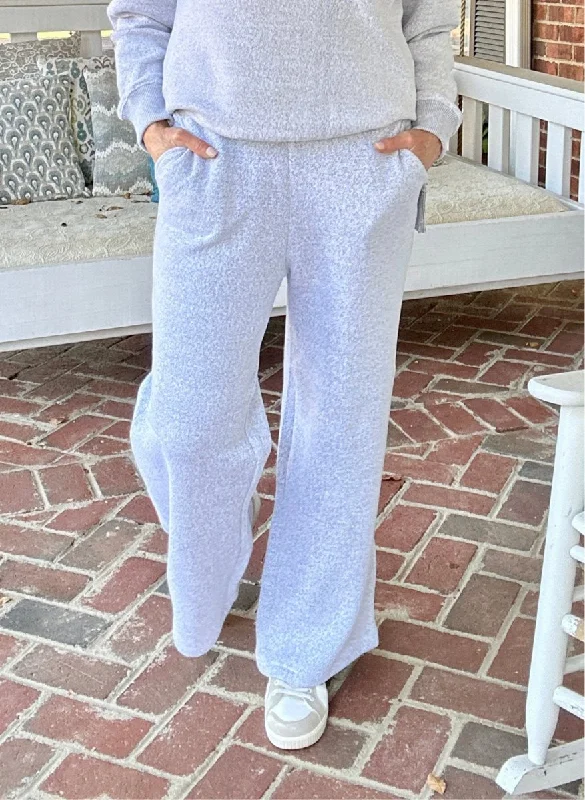 Royce -  Henderson Wide Leg Amore Pant - Oatmeal Warm Wool Trousers