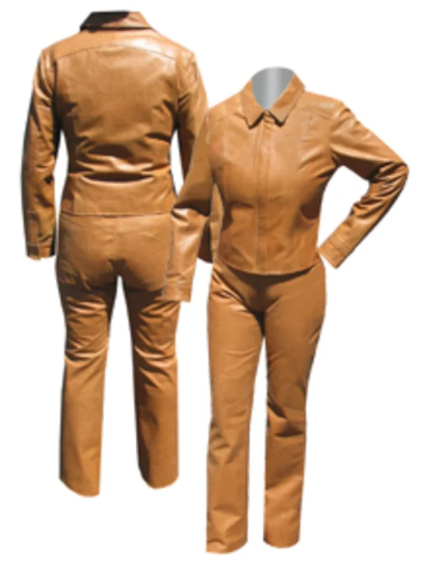 Scully Womens Saddle Tan Leather Formal Pants Wide-Legged Palazzos