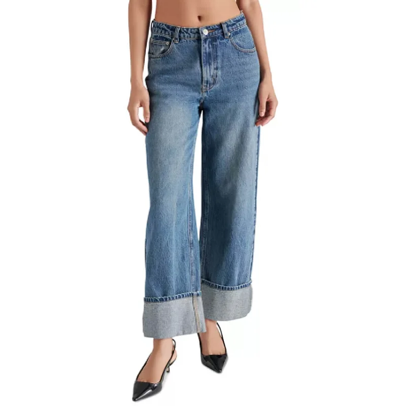 Steve Madden Noelie Wide Leg Denim Pants Classic Straight Pants