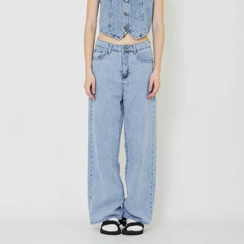 Women Wide-Leg Pants - Light Blue - SW2402043B Elegant Trouser Pants