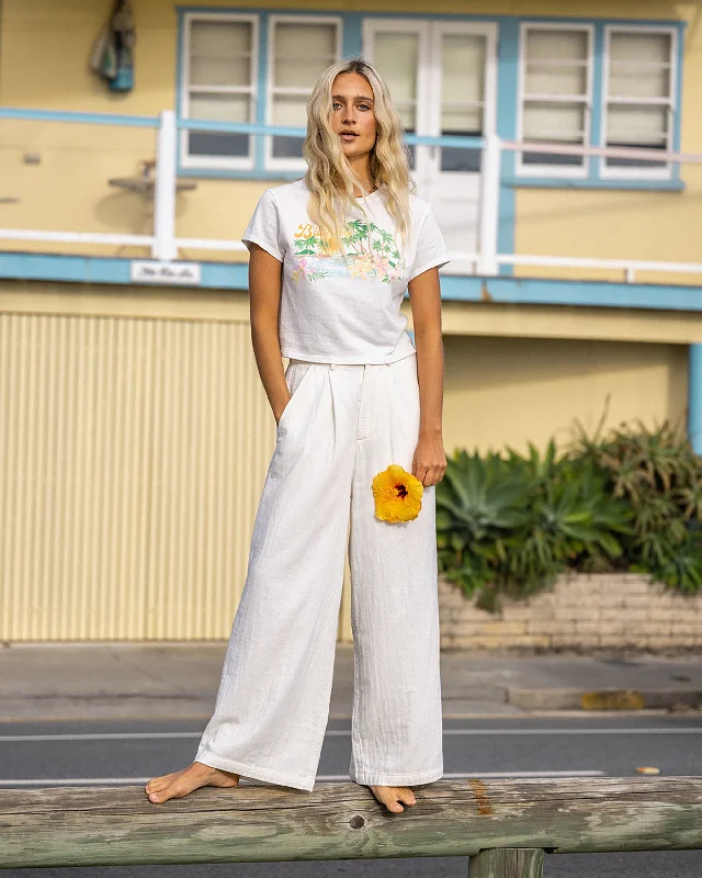 Tailor Made Wide Leg Pants - Salt Crystal Stylish Elastic Waist Pants
