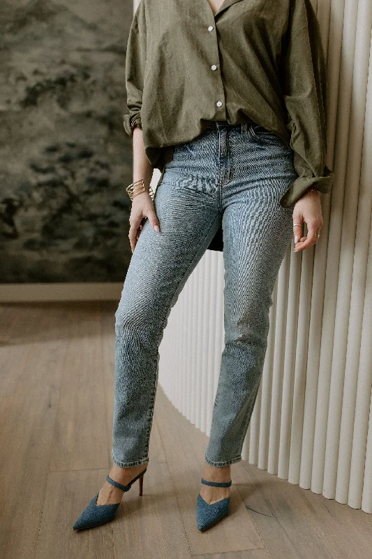 The Smarty Pant Slim Straight Denim by Daze Denim - Wink Trendy Tapered Pants